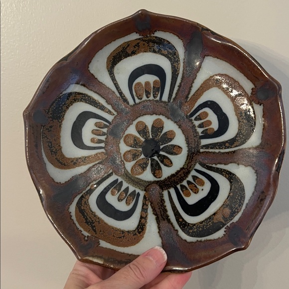 Vintage Ken Edwards Tonala Lotus Pattern Plate. Made in Mexico. - Picture 6 of 9